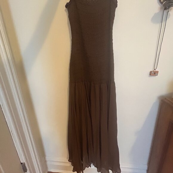 J Crew Collection smocked chiffon dress - Picture 2 of 4